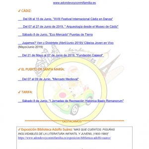Agenda semanal familiar 07 al 13 Junio 2019